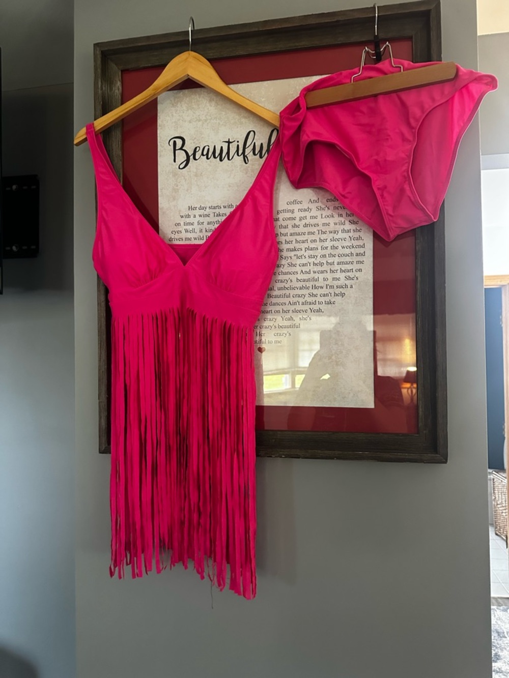 Fringe Bikini - Hot Pink